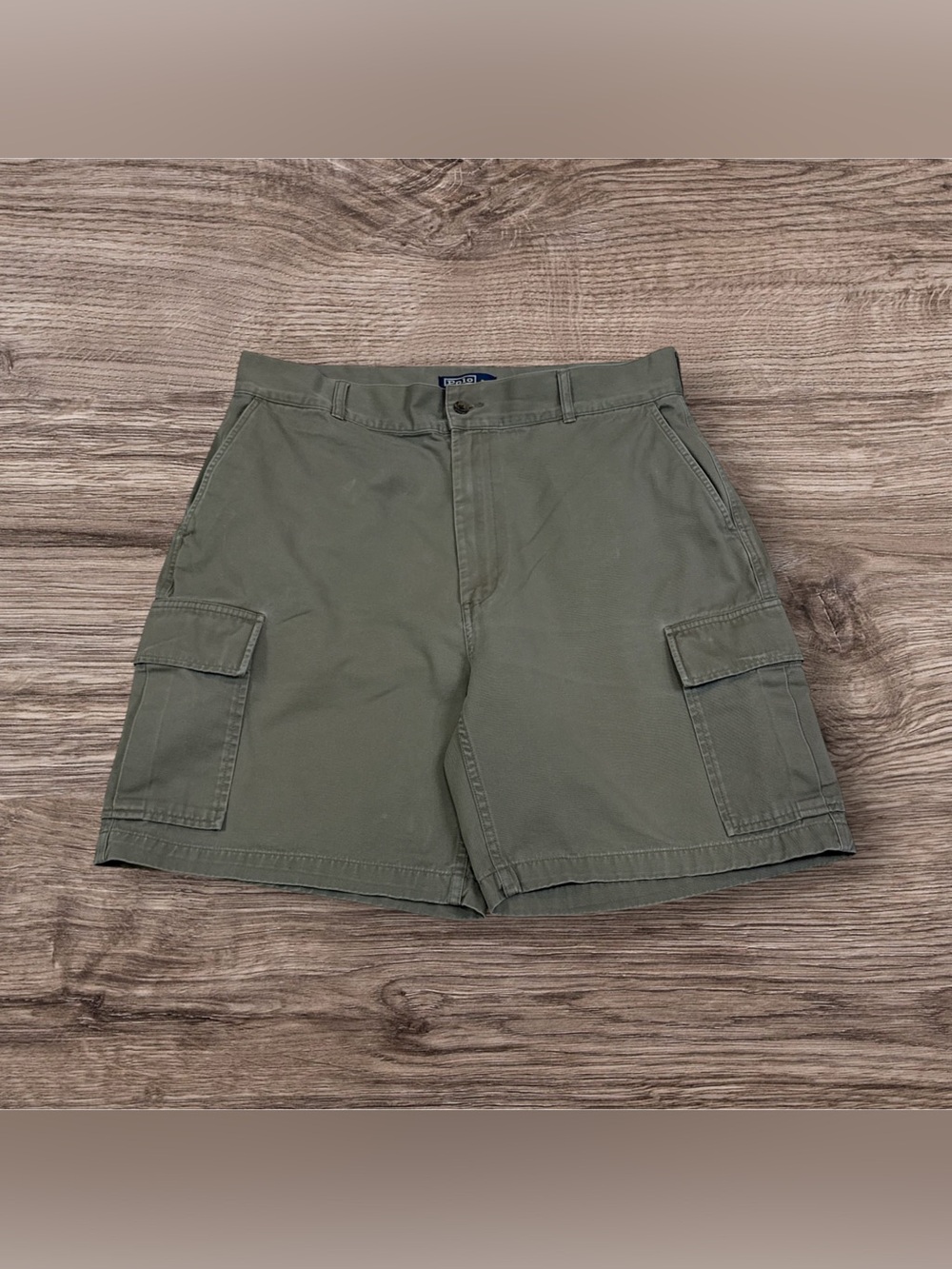 Ralph Lauren Polo Men's Vintage Cargo Shorts, Olive Green Size 36